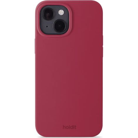 Étui pour iPhone 15 en silicone velours rouge (1/3)