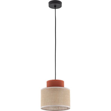 Lampada a sospensione DUO in juta marrone, modello 2785 TK Lighting (1/5)