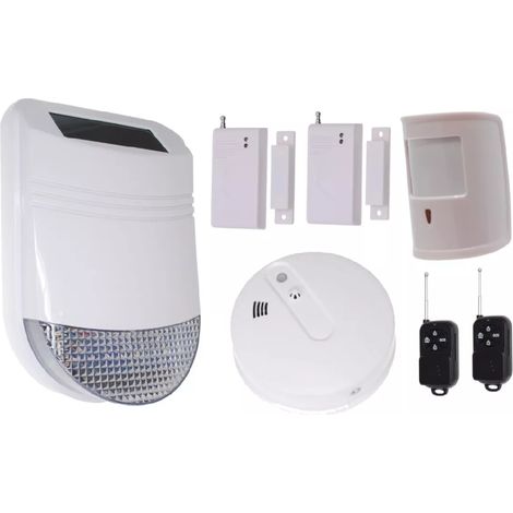 Kit compatible animaux multi-détections ouverture, mouvement et fumée avec sirène solaire sans-fil 105dB IP66 (gamme HY) (1/5)