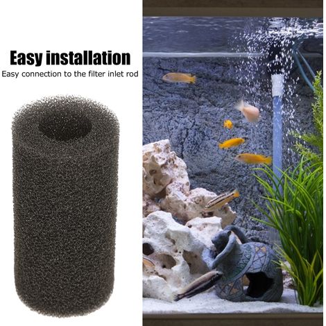 Juego de acuario con 20 cartuchos de filtro, manguera de esponja protectora, color negro, diámetro 4 cm, altura 8 cm, alta densidad, seguro y no tóxico. (1/5)