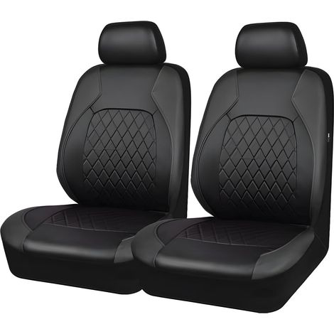 Set completo di 2 coprisedili universali per auto, in similpelle impermeabile, adatti alla maggior parte di furgoni, SUV e berline per i sedili anteriori.