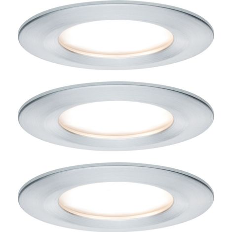 Paulmann LED Einbauleuchte Nova Coin 3er Set alu Ø 7,8 cm starr warmweiß Einbauleuchte