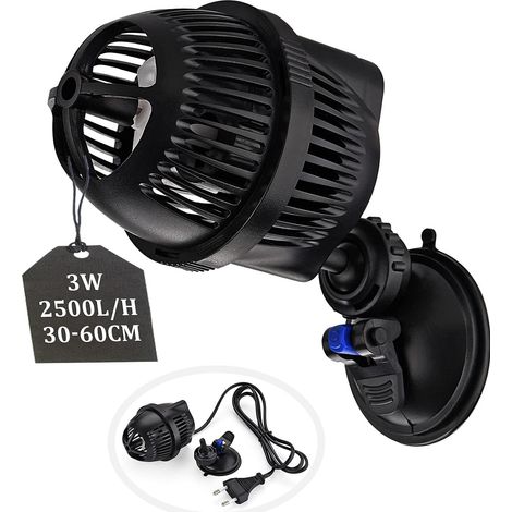 1 Pompe De Brassage 2500L/H, Moteur 3W, Rotation 360°, Pour Aquarium Eau Douce Et Salée
