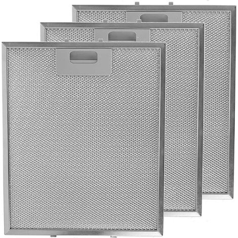 Lot de 3 filtres en maille d'aluminium pour hotte aspirante Argenté 300 x 250 mm (1/4)