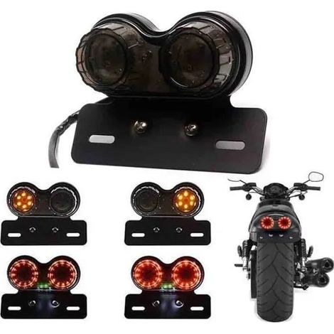 Clignotant Moto Frein Arrière Lumière Feux Signal Plaque D'immatriculation Avec Support Universal Pour Dirt Bike Custom Chopper (1/4)
