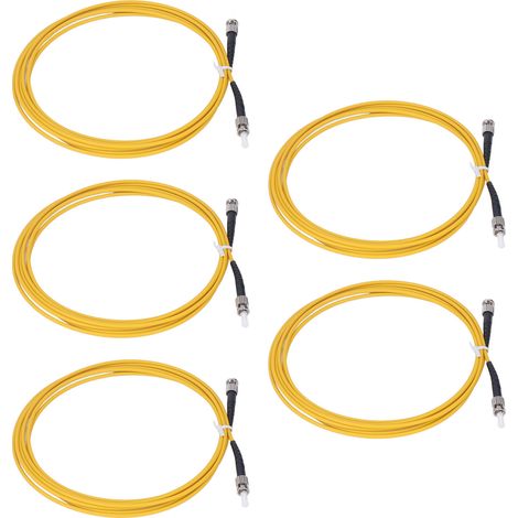 5 Stück Glasfaserkabel ST zu ST 3 Meter halogenfrei LSZH-beschichtet Glasfaser-Verlängerungskabel (1/5)