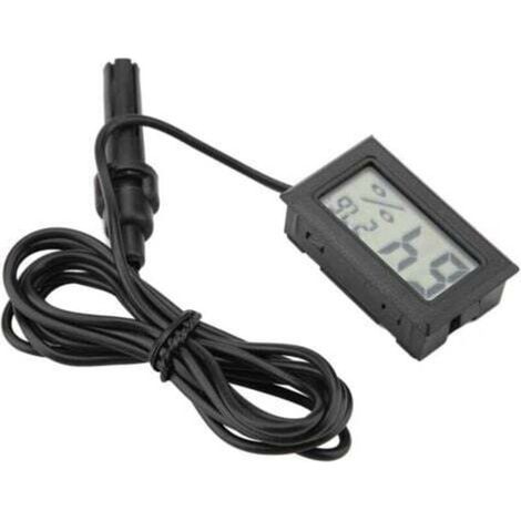 [JAMAIS UTILISÉ] Mini thermomètre hygromètre, moniteur de jauge de compteur d'humidité numérique LCD intégré avec sonde externe pour incubateurs, couveuses, réservoir de reptiles, aquarium, réservoir (1/4)