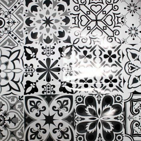 Paris Prix – Sticker mural rouleau adhésif motifs Lisboa 45x200cm – PVC noir – Facile d'entretien – Pour murs lisses et intérieurs