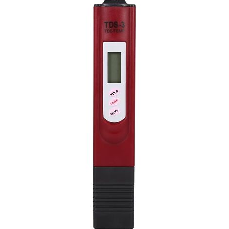 Testeur de qualité de l'eau, mesureur de dureté HH et DH, précision de lecture de 1 % PPM, plage de mesure de 0 à 9990 PPM, avec écran LCD pour piscine et aquarium (rouge) (1/5)
