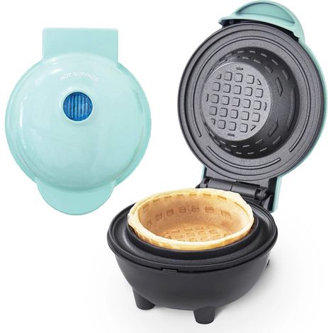 Mini macchina per waffle, macchina per waffle belgi, piccola macchina per waffle classica, perfetta per compleanni di bambini, feste in famiglia, Pasqua o Natale, design carino e compatto, verde