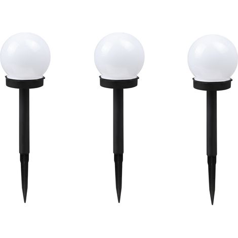 Set of 3 Outdoor Waterproof Solar Round Bulb Shaped Ground Lawn LampBeautiful COOCHEER Decorative Lighting Yard - Warm Light (1/4)