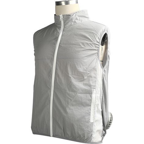 Unisex-Kühlweste mit integrierter Klimaanlage und zwei Ventilatoren, ideal für Arbeit, Angeln, Wandern und andere Outdoor-Aktivitäten. Grau, Größe L. (1/5)