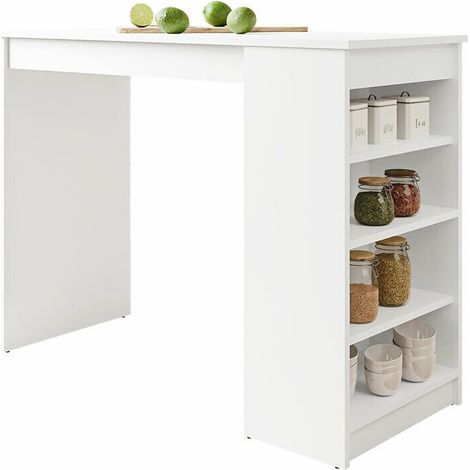 Mesa de bar Comfivo 259, Blanco, 102x50x115cm, Aglomerado laminado (1/4)