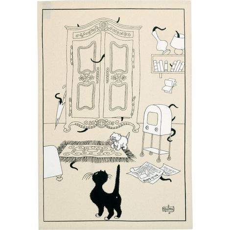 Torchon de Cuisine Imprimé Essuie-Vaisselle Absorbant 100% Coton Écru 48 x 72 cm - PANGIVO
