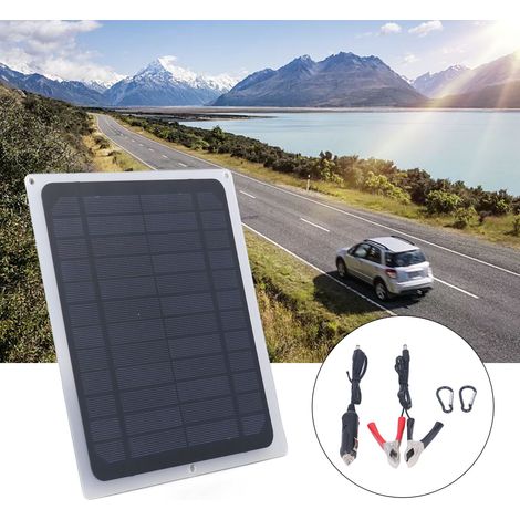 Panneau Solaire Mini Monocristallin - 12V 10W - Panneau Solar Anti-Retour USB Imperméable Compact pour Batterie Auto et Phones (1/5)