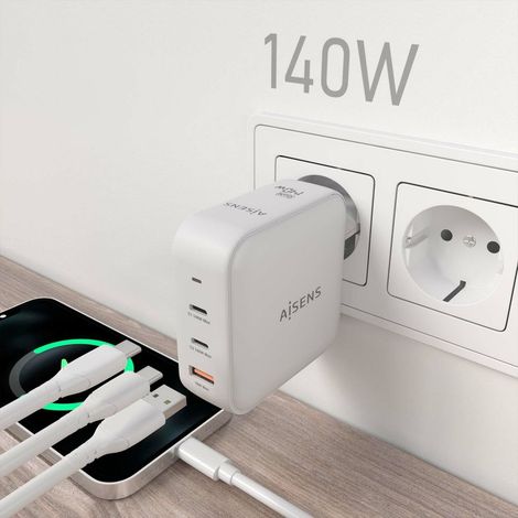Cargador de Pared Aisens ASCH-140W3P030-W Blanco 140 W (1 unidad) (1/2)