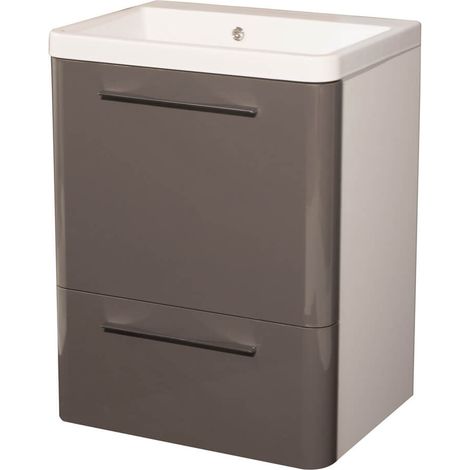 Mobile Lavatoio 65,5x50,5x87 cm 2 Cassetti Montegrappa Novella Dipiù Antracite (1/5)