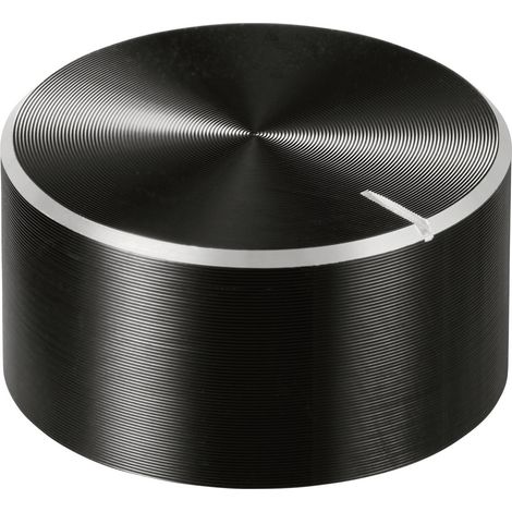 TRU COMPONENTS TC-11696480 Drehknopf mit Knopfmarkierung Schwarz (Ø x H) 25 mm x 13 mm Aluminium, P (1/4)
