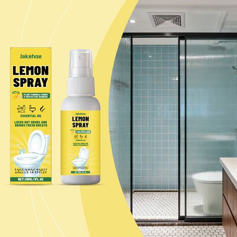 Zitronenduftendes WC-Deospray, hinterlässt einen frischen Duft, entfernt Kalk und sorgt für Hygiene im Badezimmer – 30 ml -- BIEMMEDUE (1/5)