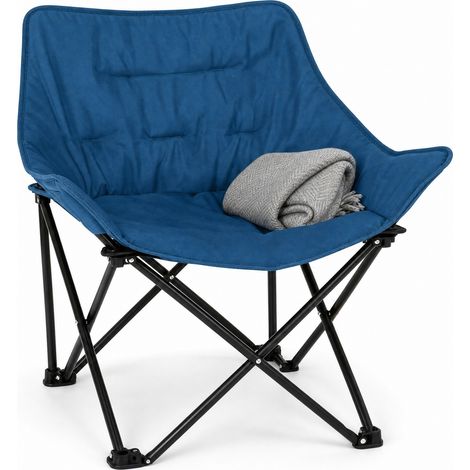 CHICFURN Silla de camping plegable 63 x 73,5 x 44,5 cm metal azul, sin montaje (1/5)