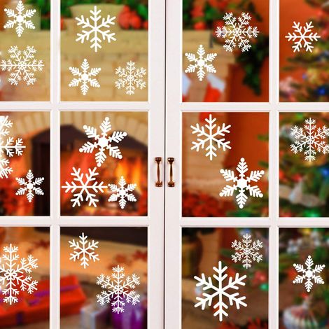 Weihnachtsschneeflocken-Aufkleber, Weihnachtsdekoration, Weihnachtsfensteraufkleber, Schneeflocken-Papieraufkleber, Fensteraufkleber (1/5)