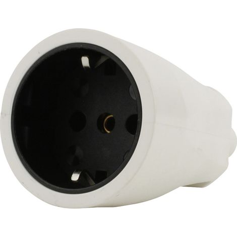 Unitec Schutzkontakt-Kupplung mit Knickschutz bruchfest weiß