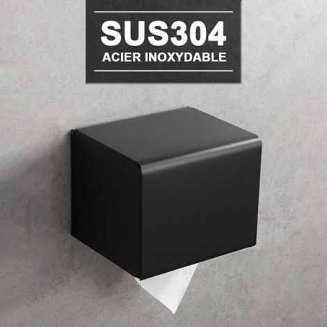 Carré Support de Porte Papier Toilette Boîte Rouleau WC Distributeur hygiénique Mural Acier Inoxydable étanche (1/4)
