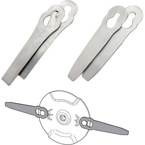 Lames métalliques de tondeuse à gazon sans fil, couteau de coupe à lame de rechange, argent 4 pièces (1/3)