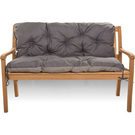 Coussin pour banc de Jardin 100 x 50 x 40cm, Coussin pour banc extérieur, Anthracite, SETGARDEN