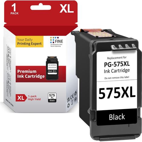 Cartouche d'encre Noir Compatible avec Canon PG-575XL Haut Rendement pour Canon PIXMA TS3550i, TS3750i, TR4750i Cartouche d'encre Noire Unique (1/5)
