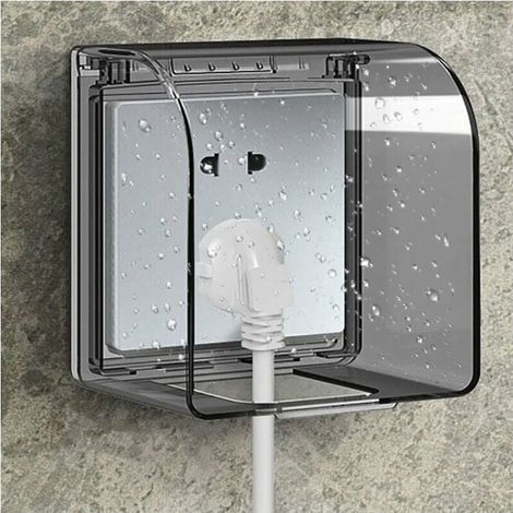 [NEVER USED] Child-proof socket cover, model 86, universal waterproof socket box, 12.2 x 10.8 x 7.3 cm, waterproof outdoor sockets for switches