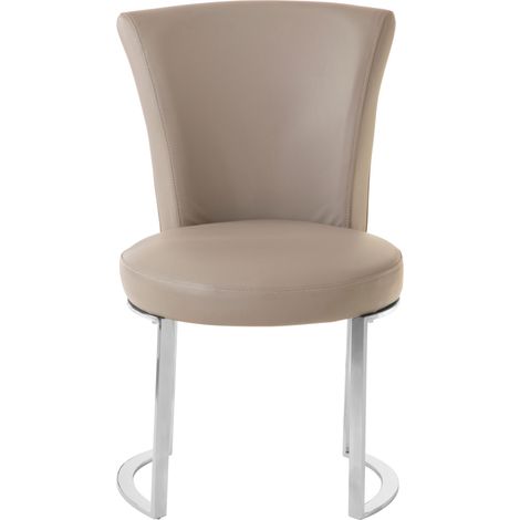 Interiors by Premier Grey Faux Leather Dining Chair, Easy to Care faux leather dining chair, Sturdy Bedroom & Lounge Chair (1/4)