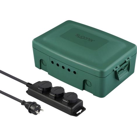 Sygonix SY-6797950 Scatola di giunzione 3 scomparti Verde, Nero Protezione per i bambini