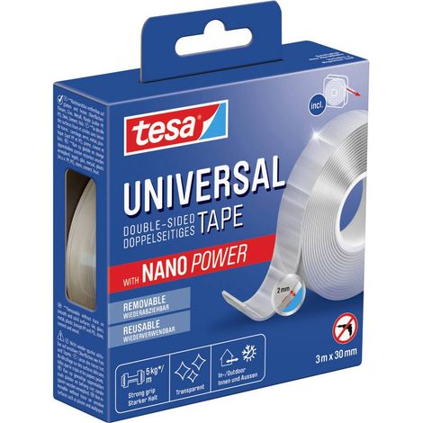 tesa Nano Tape 55810-00000-00 Nastro biadesivo Trasparente (L x L) 3 m x 30 mm 1 pz.