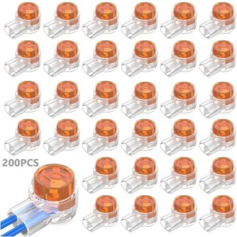 Pair K1 Lot de 200 connecteurs à sertir en gel à 2 voies étanches pour réparation de câbles téléphoniques
