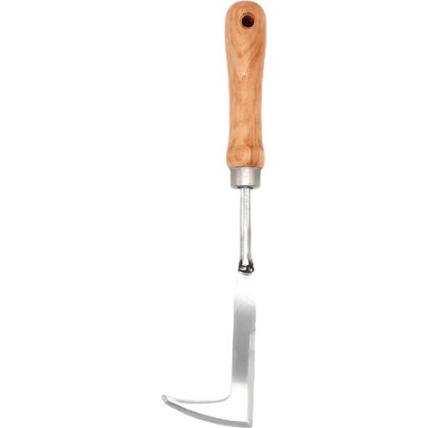 Desherbeur Manuel,Desherbeur en Acier Inoxydable,Enleve Mauvaise Herbe Ergonomique,Deherbeur avec poignée en Bois Naturel,Outillage de Jardin pour Creuser, Désherber