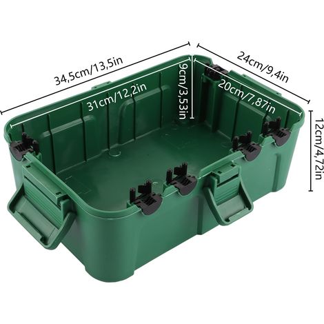 Wasserdichter Verteilerkasten, 34,5x24x12 cm wasserdichte Box, IP54 Outdoor Gartenbox, wasserdichte Outdoor Elektrobox Grün, wasserdichte Anschlussdose Mit 6 Eingangskabeln für Steckdosenleiste
