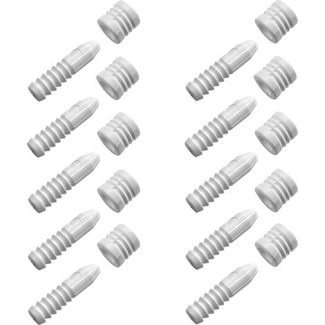 10x Goupille de guidage centrage pion en plastique mâle femelle Etagère coulissante Rallonge de table Meuble Universel, blanc