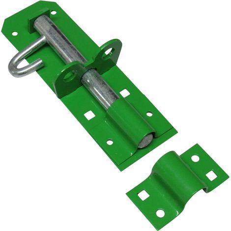 Heavy Duty Brenton Pad Bolt - 6" Green (Sliding Gate Latch Lock Garage Door Security)