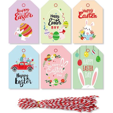 24 Sets Dankeschön-Papiertüten mit Osteraufklebern für Kekse, Süßigkeiten, Geschenke, Gastgeschenke und mehr
