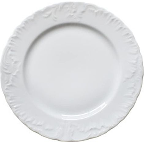 Excelsa Piatto Piano in Porcellana Elisa Rococò, 26 cm, Bianco (1/3)