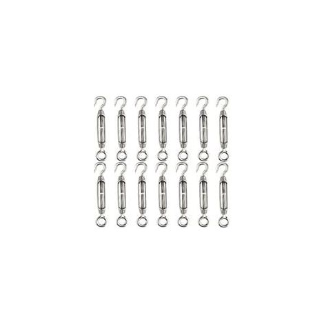 Tensor de alambre M4 de 14 piezas, tensor de gancho y ojo, tensor de acero inoxidable 304, tensor de cuerda resistente (1/5)