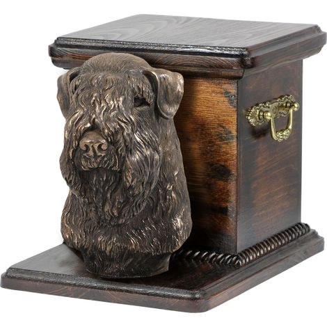 Terrier irlandés de pelo suave, urna para cenizas de perro con estatuilla, urna elegante para perro, urna única con busto de perro de Art-Dog (1/3)