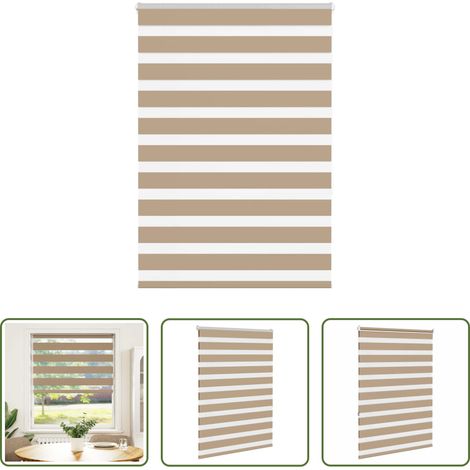 vidaXL Sonnenschutz - Doppelrollo Sandbraun 110x150 cm Stoffbreite 105,9 cm Polyester (1/5)