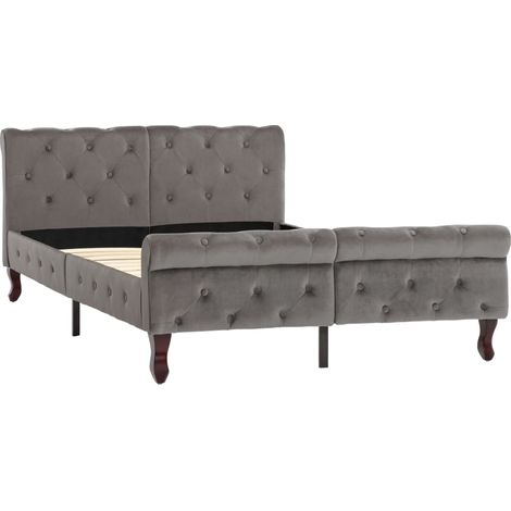 Cadre de lit sans matelas gris velours 120x200 cm vidaXL (1/7)