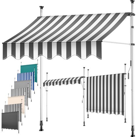 KESSER® Store à serrage, manivelle, sans perçage - 150 cm, Anthracite / blanc (1/5)