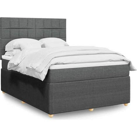Boxspringbett mit Matratze Dunkelgrau 160x200 cm Stoff (1/5)