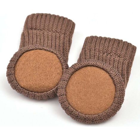 Rutschfeste, gestrickte Möbelsocken für Stuhlbeine, verhindern Kratzer, reduzieren Geräusche, erleichtern das Verschieben, 24 Stück, braun