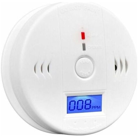 Détecteur de monoxyde de carbone Alarme Détecteur de CO Capteur d'alarme avec écran LCD Fonction mémoire Fonctionne sur piles pour maison chambre salon usine hôtel