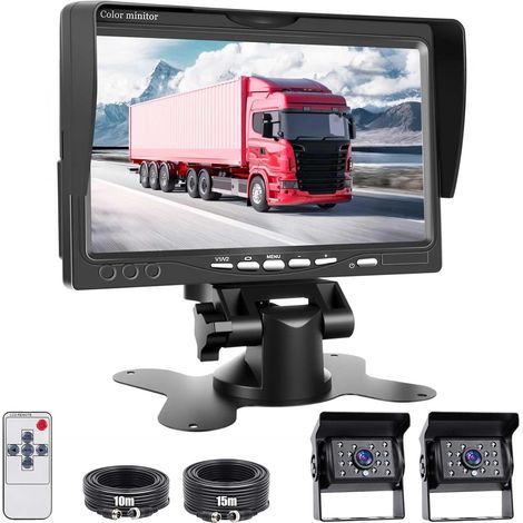 Backup Camera 2 Cameras Waterproof Set, 7" Monitor (1/5)